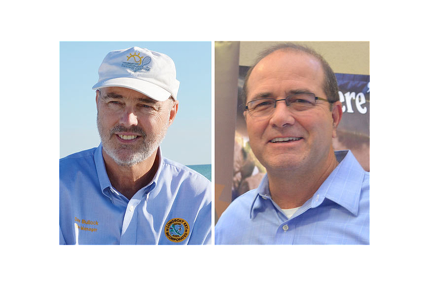 Longboat Key Town Manager Dave Bullock (left), Sarasota County Administrator Tom Harmer (right)