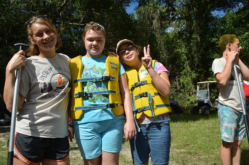 Counselor Christine Lewicki enjoys time with Kayla Gable and Hillary Pozas, both from Desoto County.