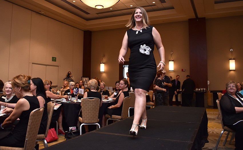 Kim Kramer, U.S. Air Force veteran, walks the runway.