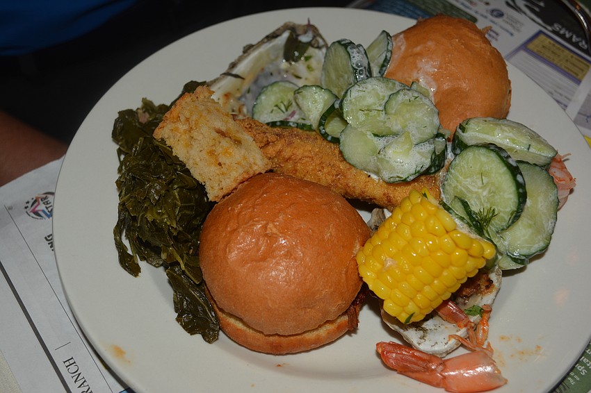 Cajun items were served buffet style so those who attended could load up their plates.