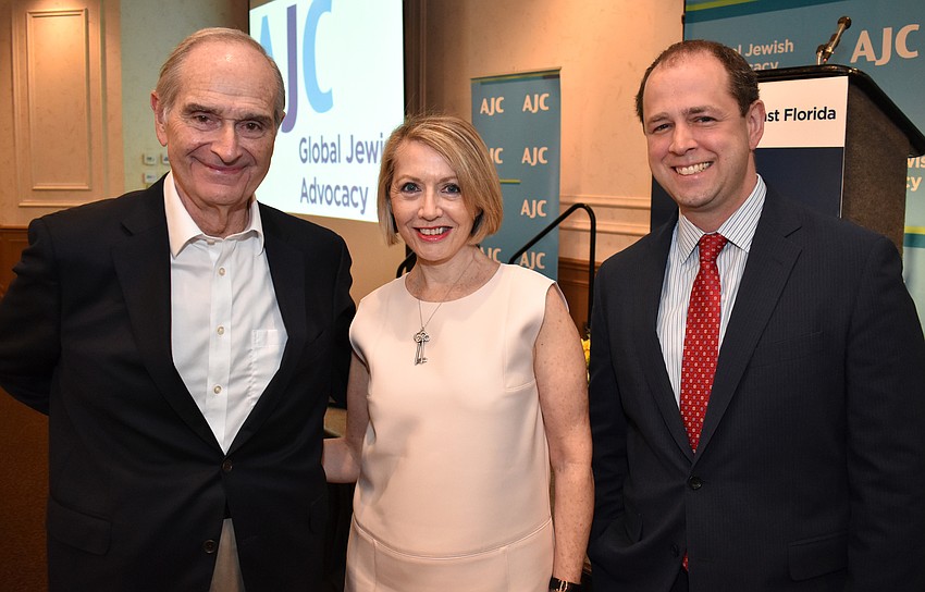 Abe Ostrovsky, Christine Hughes and speaker Daniel Elbaum