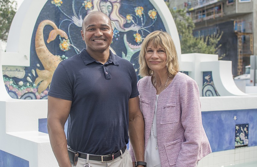 Parks and Recreation Director Jerry Fogle and former City Commissioner Suzanne Atwell