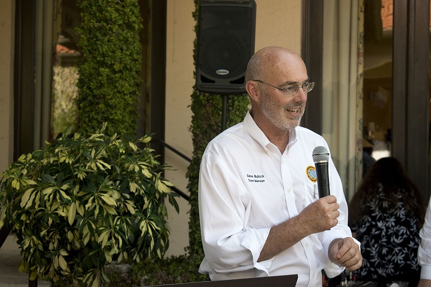 Town Manager Dave Bullock briefly addressed the crowd about his retirement.