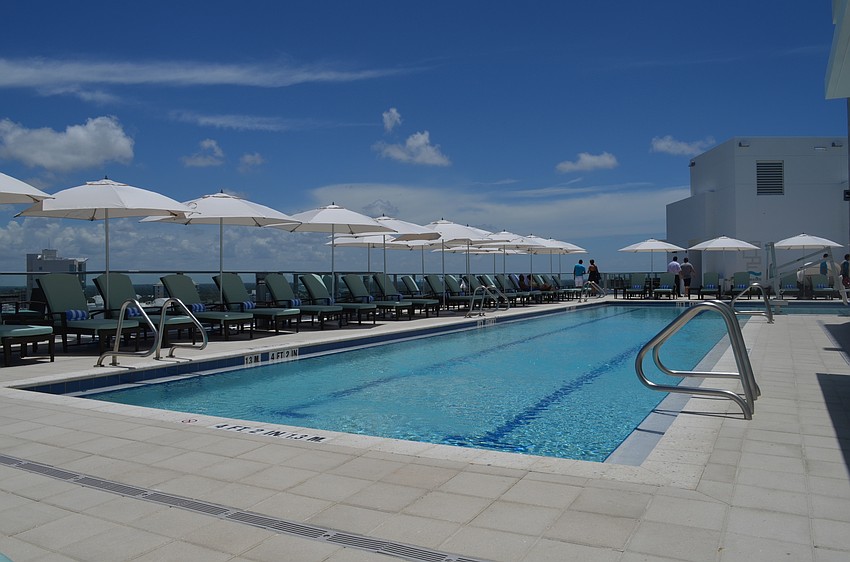 The rooftop amenities also include a pool.