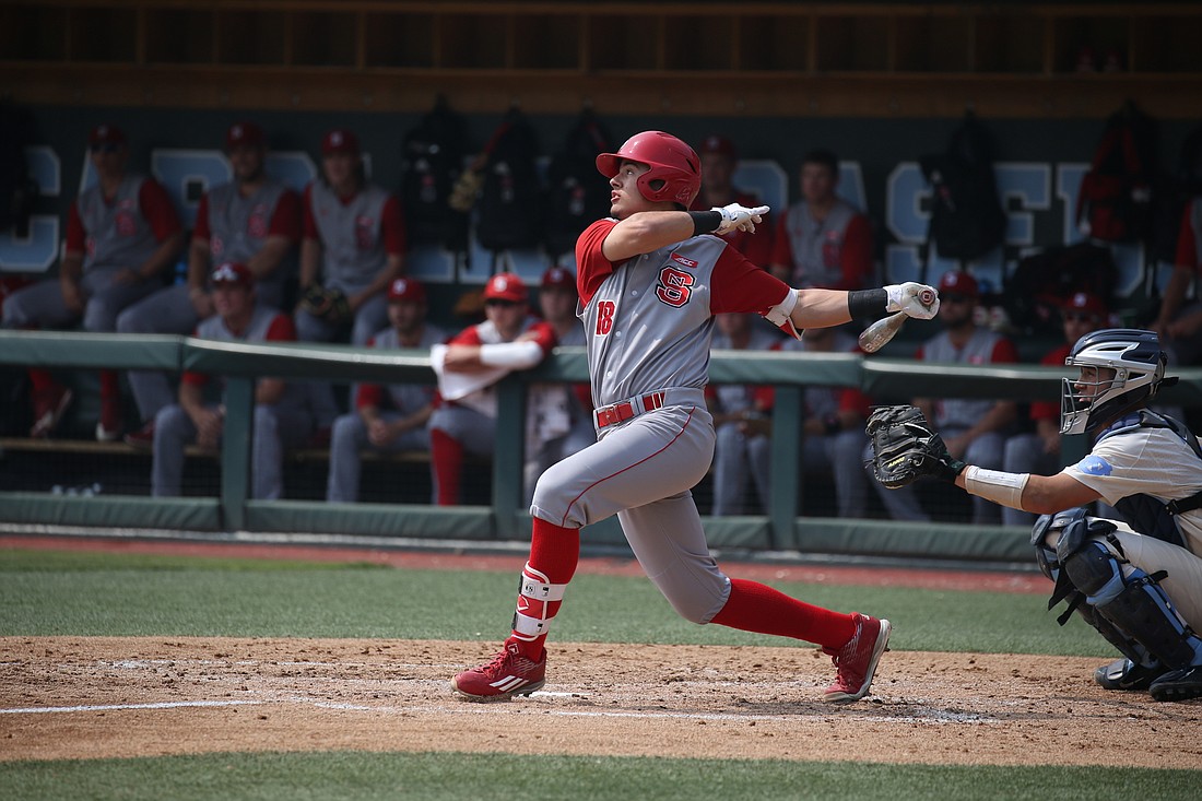 Evan Mendoza while at NC State University. Photo courtesy NC State Athletics Communications.