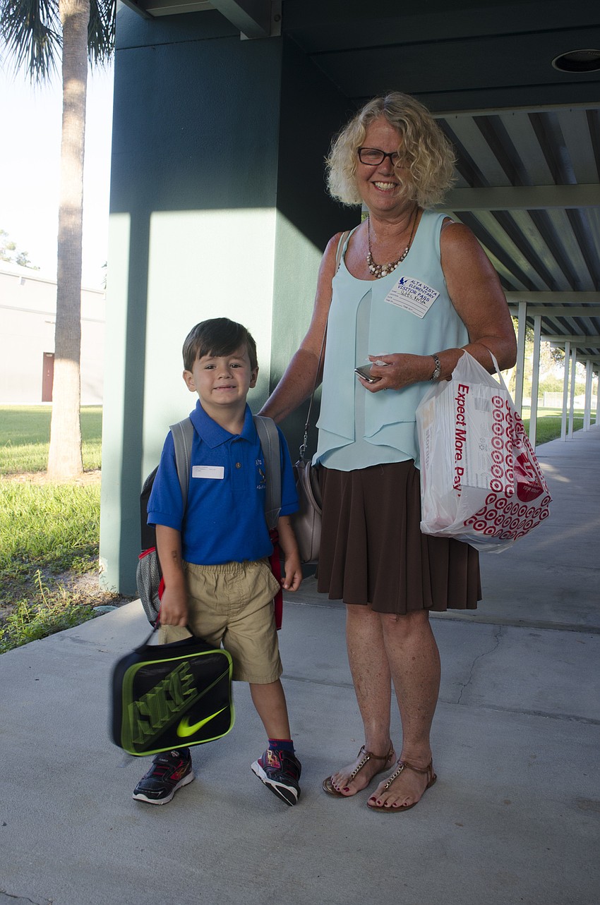 Samuel Fewster and his nana Dottie Fewster arrived early to Alta Vista Elementary for Samuel’s first day of kindergarten.