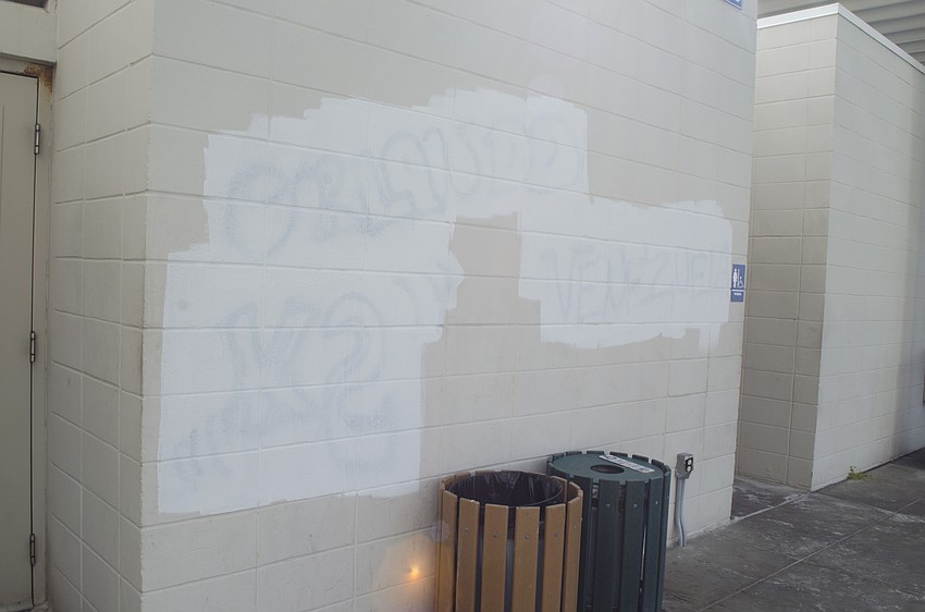 The county hoped to finish cleaning up the graffiti by the end of Aug. 14.