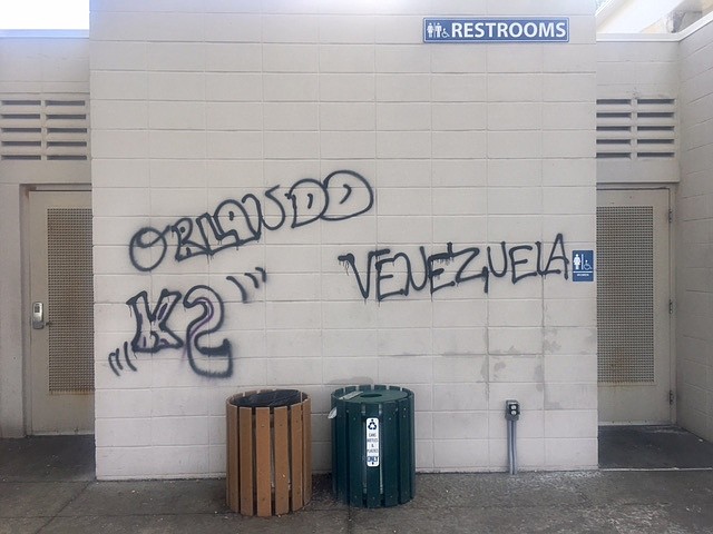 Several bits of the graffiti referenced Orlando. Photo courtesy Sarasota County Government.