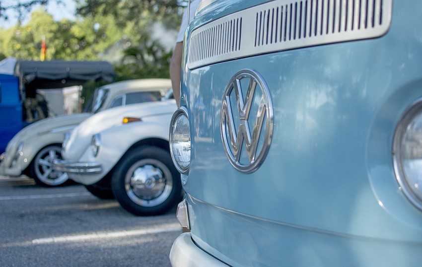 Vintage Volkswagen vehicles were on display during Sarasota Farmers Market tribute to Woodstock.
