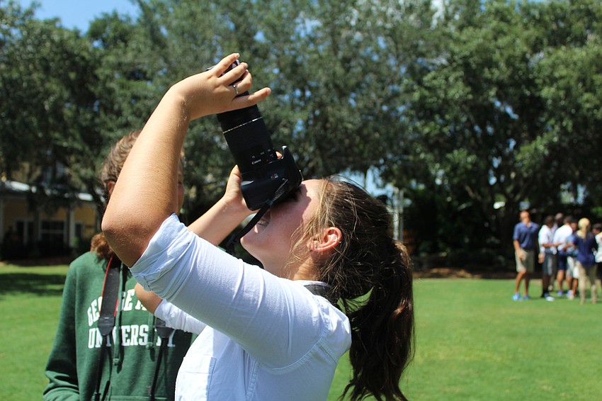Out-of-Door Academy  senior Aurora Clements snags a shot of the solar eclipse.