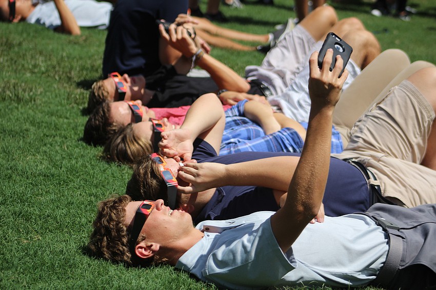 Front to back. Out-of-Door Academy students John Vickery, Robert Peterson, Alex Assha, Zach Wells and Kai Soderberg enjoy the view.
