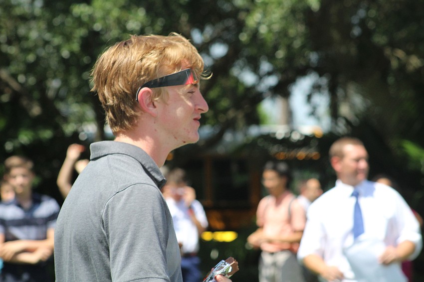 Junior Dylan Dennehy was one of 600 students to participate in ODA's solar eclipse viewing.