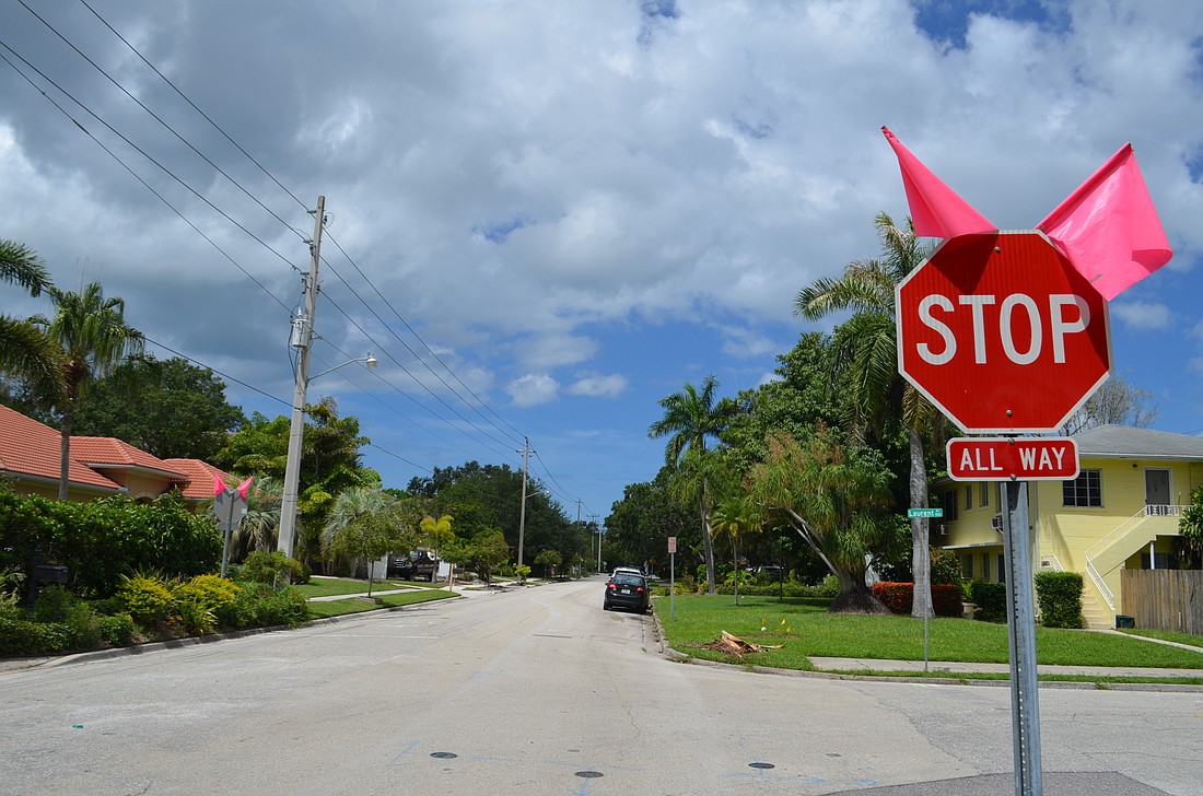 There are stop signs and speed bumps in the 1800 and 1900 blocks of Hyde Park Street, but residents say drivers still speed along the neighborhood street as they avoid the busier Hillview Street.