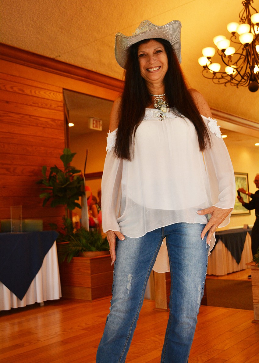 Kathy Viana models an outfit from Panache.