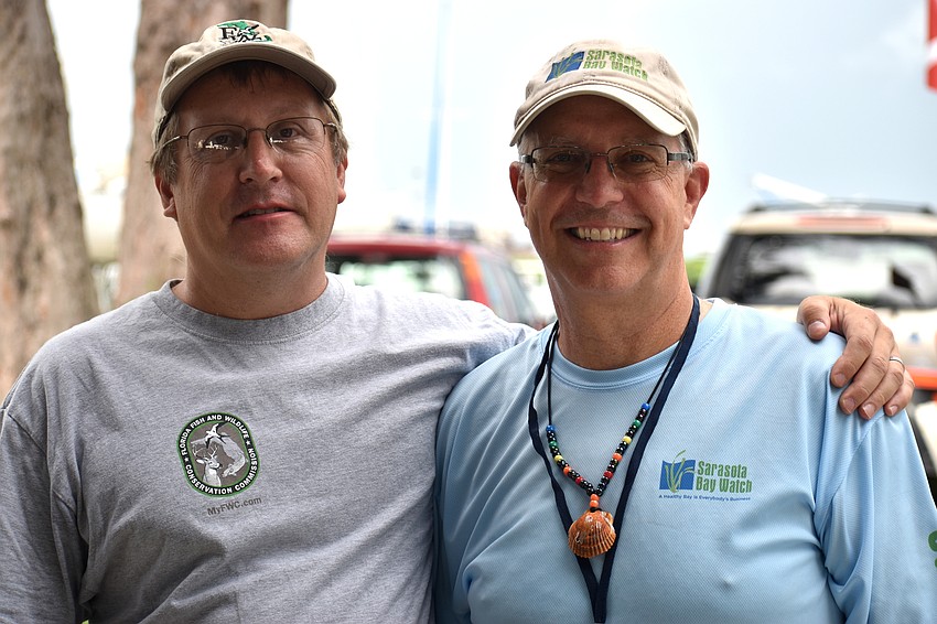 Steve Geiger, a research scientist at the Fish and Wildlife Research Institute, and Larry Stults, president of the Sarasota Bay Watch