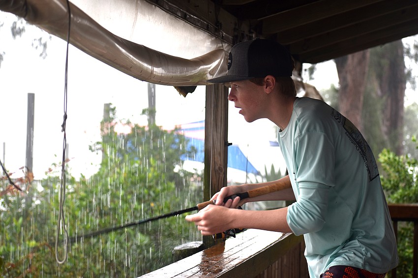 Emerson Windom passed the time by fishing.