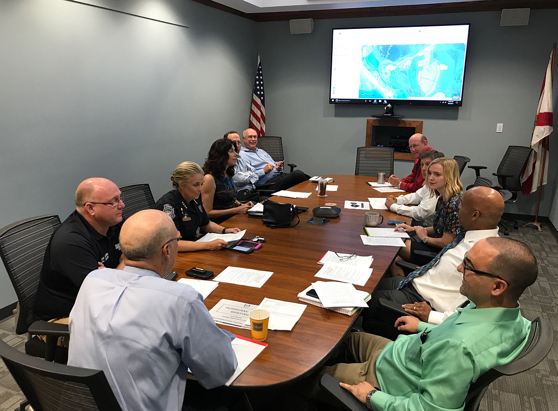 Local governments, including officials from the city of Sarasota (pictured), Longboat Key and Sarasota and Manatee counties met today to review the region&#39;s emergency preparedness plans.