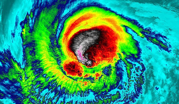A satellite image of Hurricane Irma from NOAA.