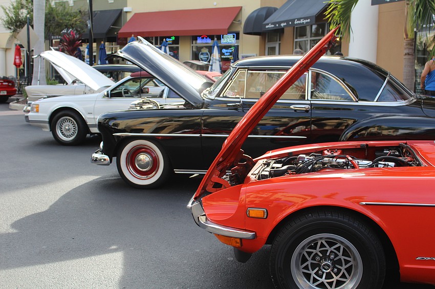 Cars line up on Main Street at Lakewood Ranch for the 