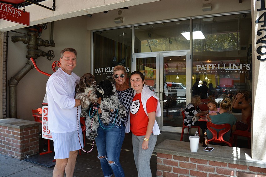 Jim and Darleen Lebaron, with Gigi and Tucker, and friend Mariana Hidalgo, stayed at the Aloft hotel after evacuating Longboat Key Sunday morning.