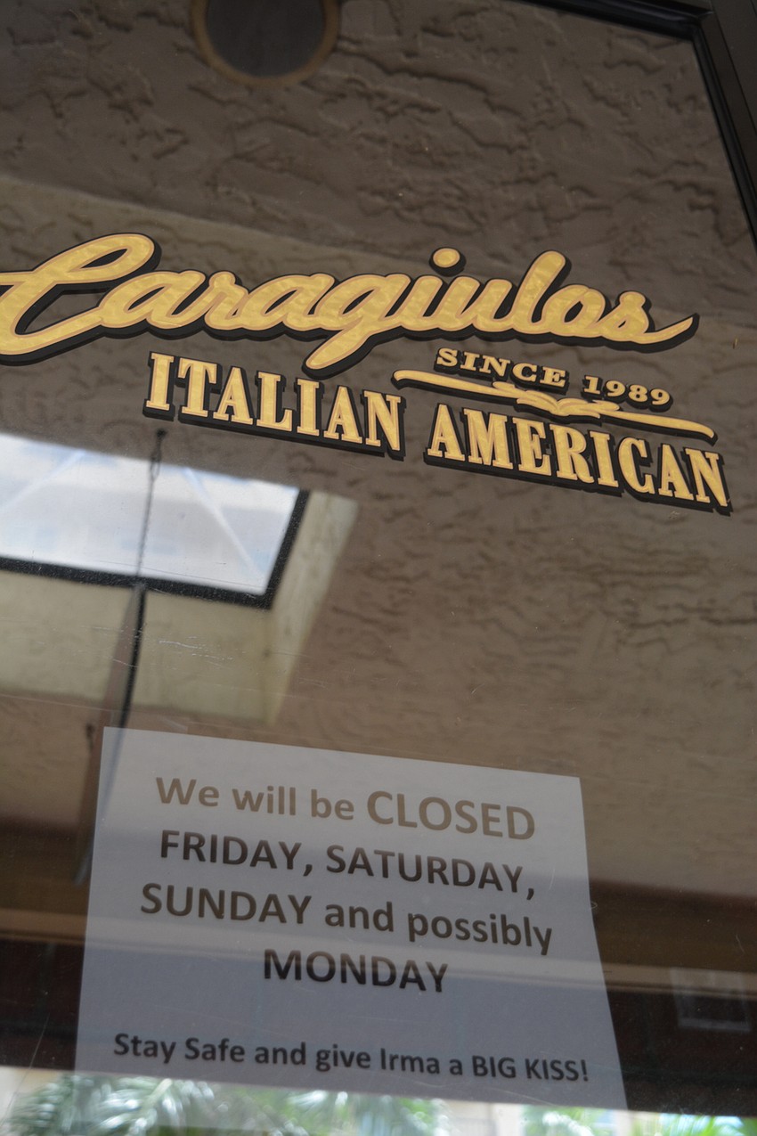 Caragiulos was closed Monday, encouraging patrons to 