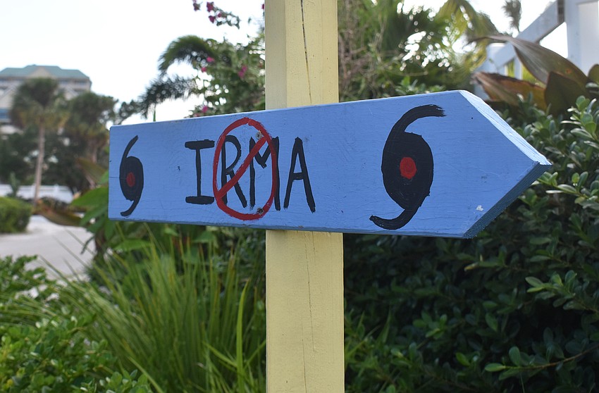 Some Lido Key residents got clever with their signage following Hurricane Irma on Monday. Photo by Niki Kottmann