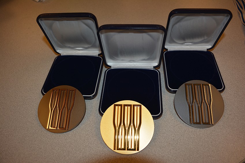 The 2017 World Rowing Championship medals have arrived in Sarasota.