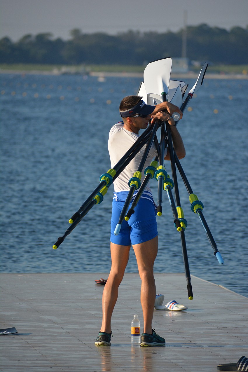 The rowers take care of some mundane tasks themselves.