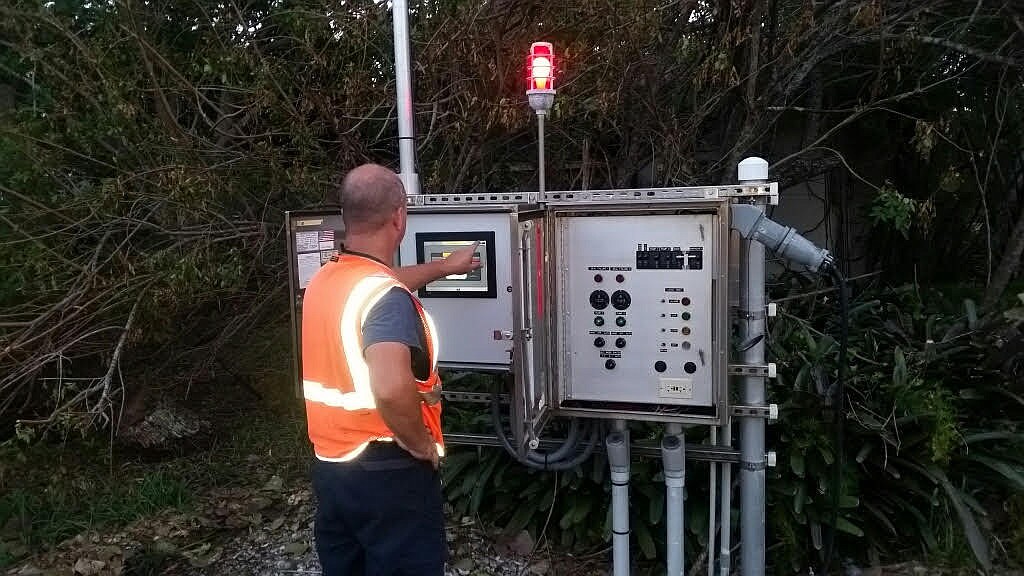 Public works employees worked all night providing power to lift stations on the island, preventing a system failure. (Photo via Longboat Key government).