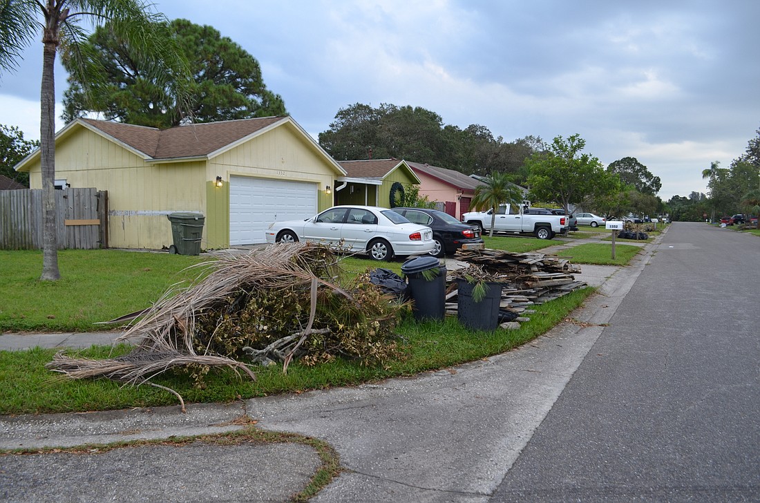 The city and county have begun collecting storm debris that piled up after Hurricane Irma.