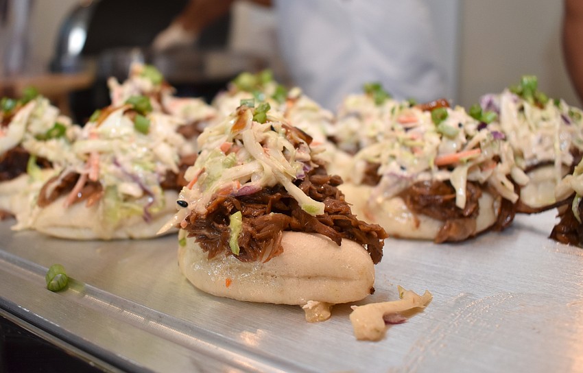 Pier 22 served teriyaki brisket at the Eat Like a Local Restaurant Week Kickoff Event on Sept. 20 at Keating Marine Education Center.