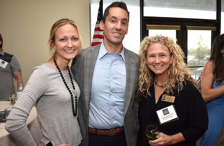 Erin and Patrick Duggan with City Commissioner Jen Ahearn-Koch