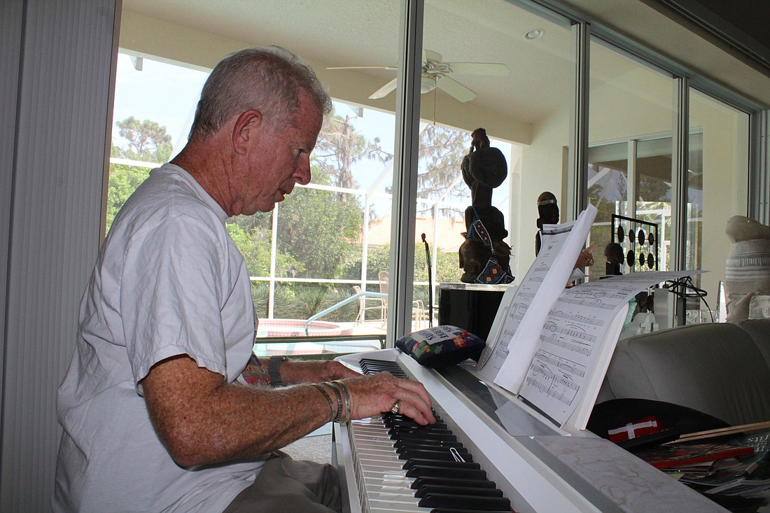 River Clubâ€™s Brad Schrameck, who was diagnosed with Parkinsonâ€™s disease in 2005, plays the piano, one of his favorite hobbies.