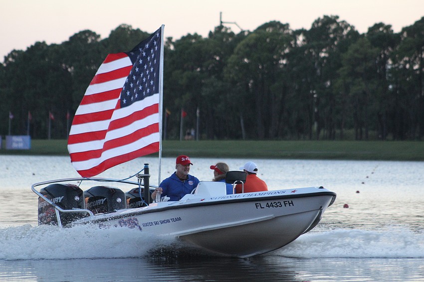 Various water demonstrations took place during the opening ceremony at Nathan Benderson Park.