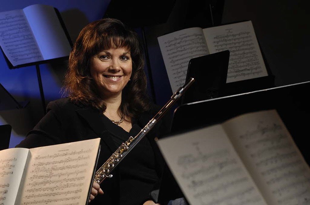 Flutist Betsy Traba performed the Renaissance Concerto for Flute and Orchestra by Lukas Foss.