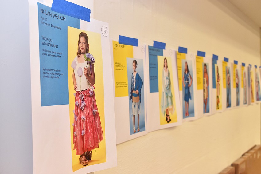 Participants lined up according to the lineup listed on the wall before the iconcept jr. fashion show on Sept. 24 at Art Center Sarasota.