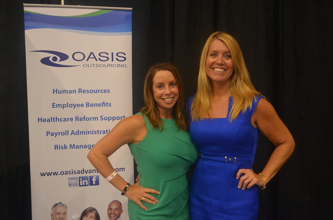 Kasey MacTavish and Mindy McLeod of Oasis Outsourcing at last year&#39;s expo.