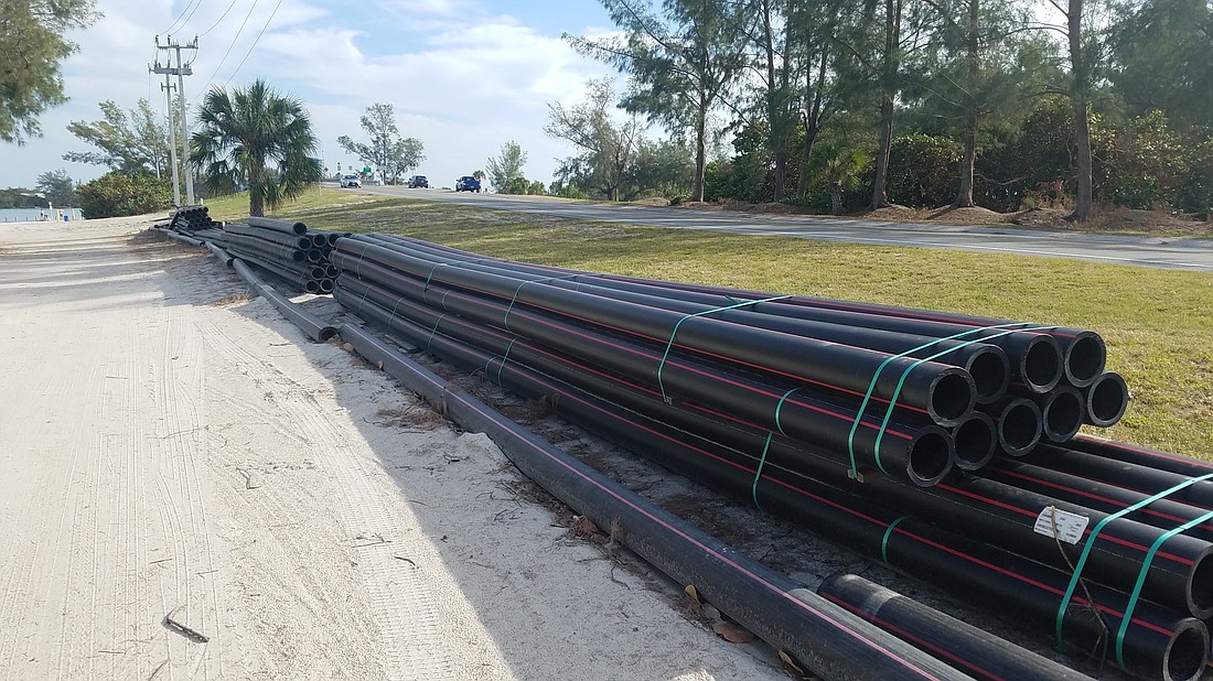These tubes near the north end of Longboat Key will contain the town&#39;s electric cables, helping to protect them from wind or storm damage.