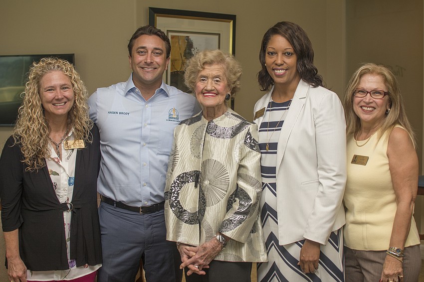Commissioner Jen Ahearn-Koch, Commissioner Hagen Brody, Betty Schoenbaum, Mayor Shelli Freeland Eddie and Commissioner Liz Alpert