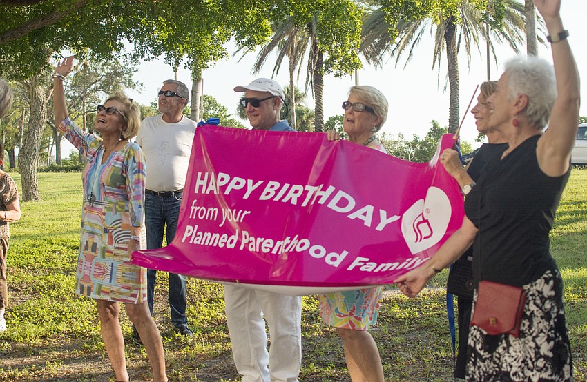 Representatives from Planned Parenthood thanked Betty Schoenbaum and wished her a happy birthday.