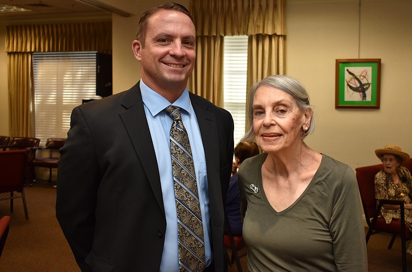 Tom Urfer and speaker Lucia Blinn