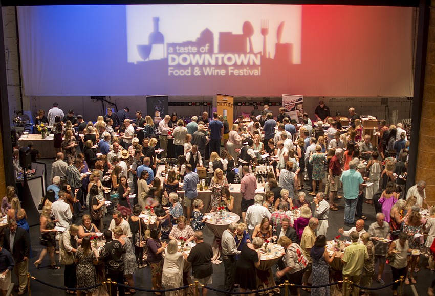 Patrons enjoyed samples from downtown vendors.