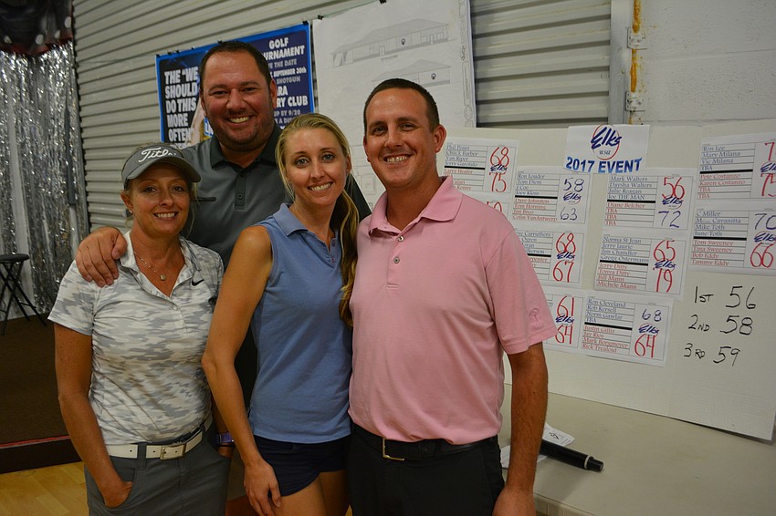 East County's Julie Reagan and Joe Suboticki and Myakka City's Daysha and Mark Walters shot a 56 to win the scramble event.
