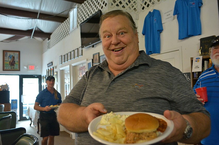 Jack Ogren shows off the post-tournament meal.
