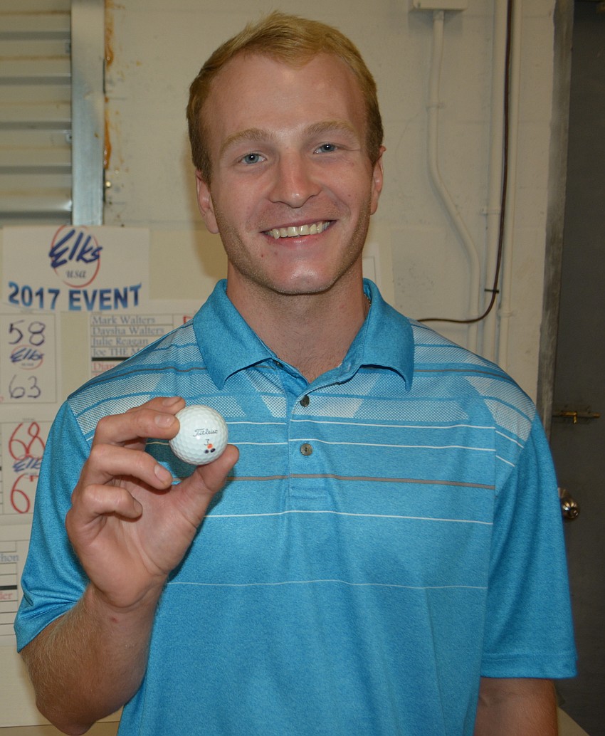 Joe Kloss of Parrish recorded his first hole-in-one during the tournament by sinking a pitching wedge from 130 yards on No. 13.