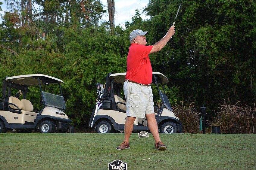 Bob Eddy shows his form after a shot off the No. 2 tee.