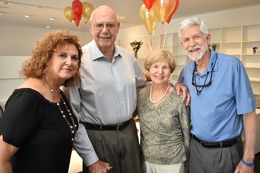 Associate Director Kate Alexander, Arnold Simonsen, Ronda Montminy and Board of Trustees President Dennis McGillicuddy