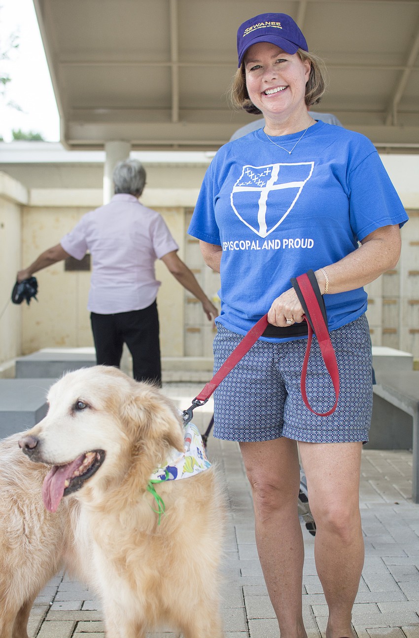 Trish Farrell poses with Angus