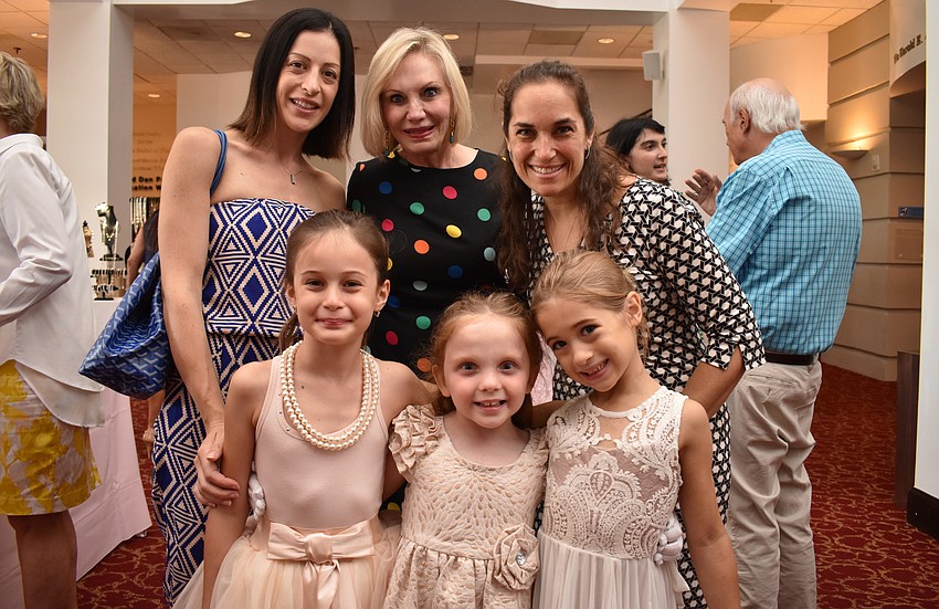 (Back-front) Andrea Paul, Sarasota Ballet Board Chairwoman Hillary Steele and Melissa Morsli with Lila Paul, Izzy Wieand and Zila Morsli