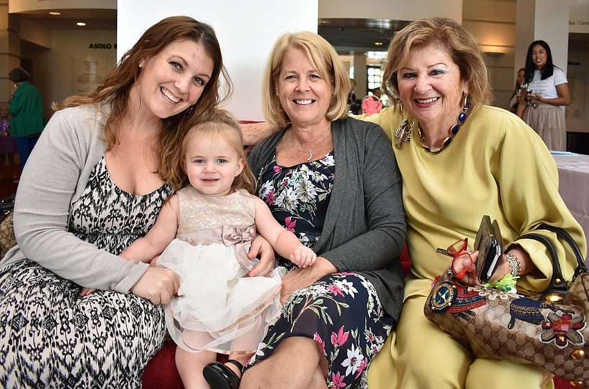 Sally and Victoria Cox with grandmother Vicki Cox and Renee Hamad